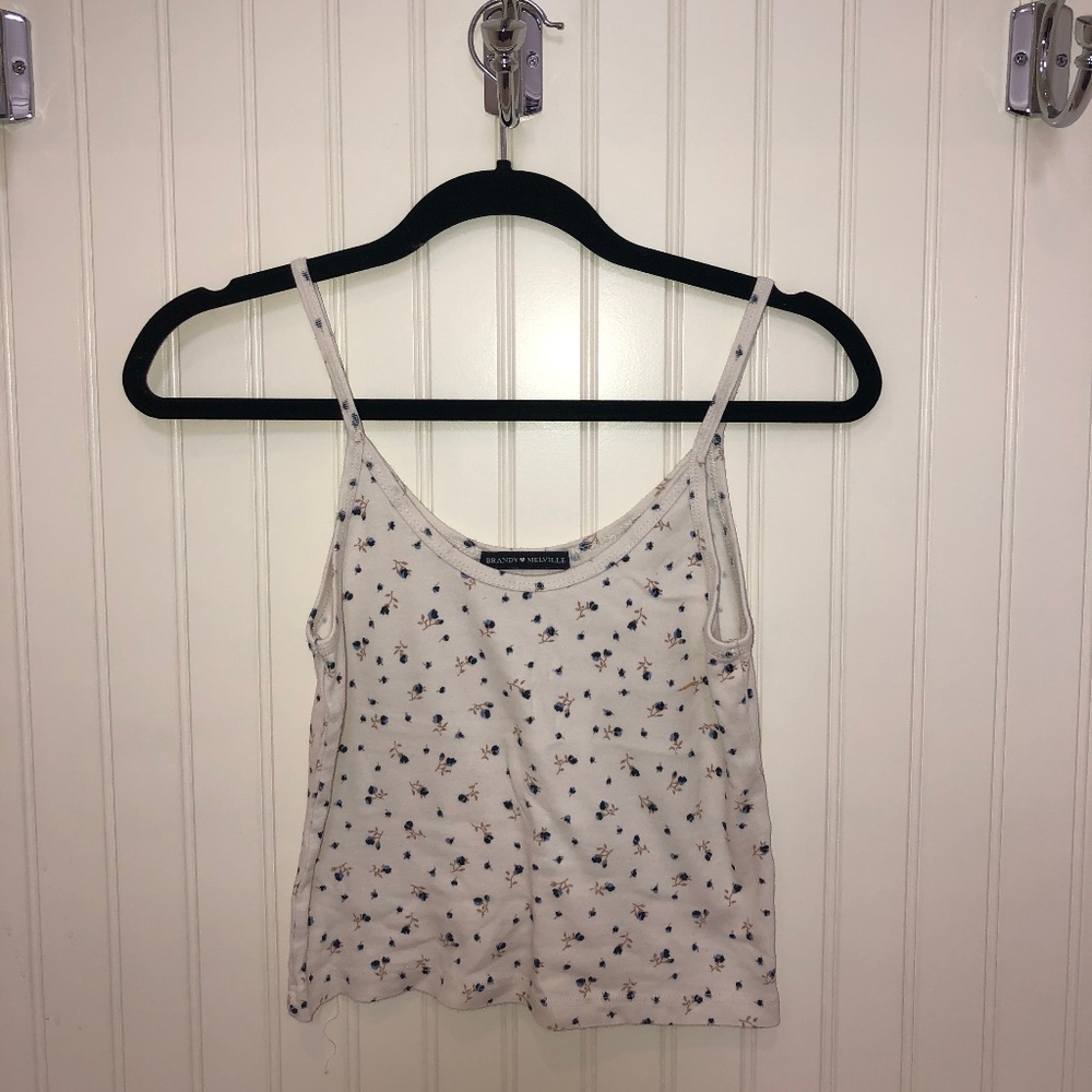 Brandy Melville Floral Cropped Tank Top